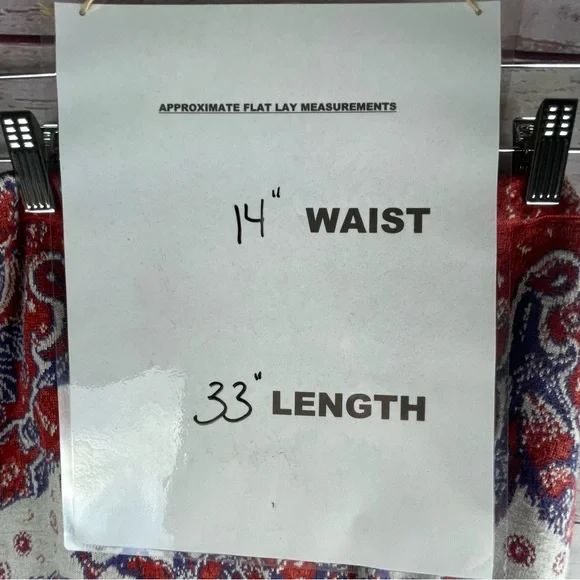 PERUVIAN CONNECTION Red, Blue & Ivory  Knit Pima Cotton Skirt Paisley Sz S Boho - Picture 6 of 6